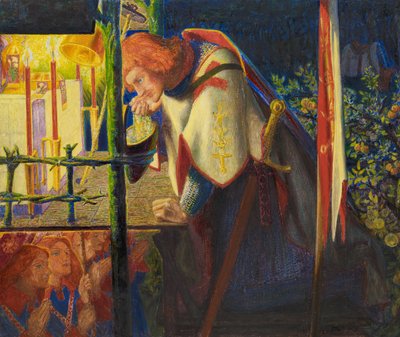 Sir Galahad at the Ruined Chapel by Dante Gabriel Charles Rossetti